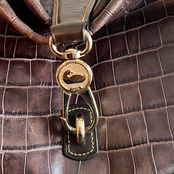 Dooney & Bourke Croco Embossed Leather Lily Shoulder Bag w/Logo Lock) - Picture 3 of 8
